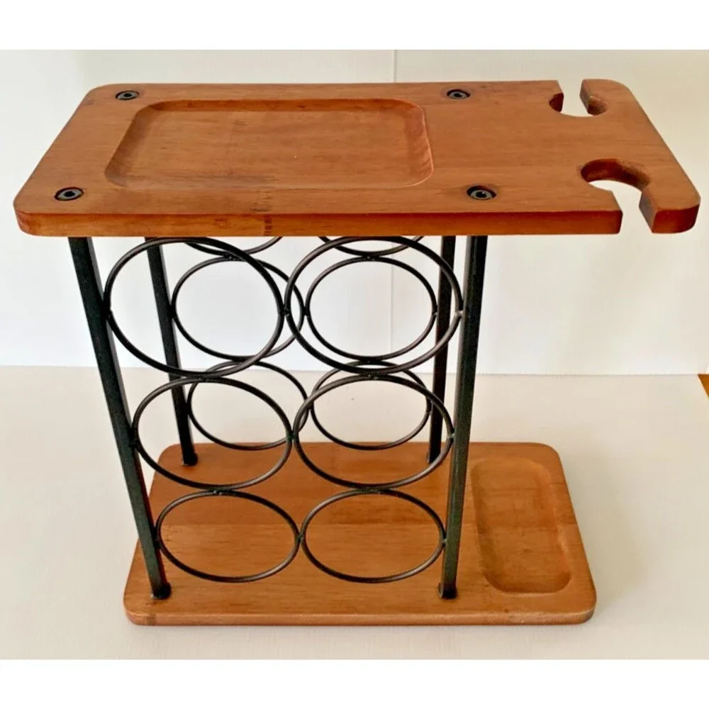 Allcener Wine Rack w/Glass Holder, Countertop Wood Rack w/ Tray 13.5